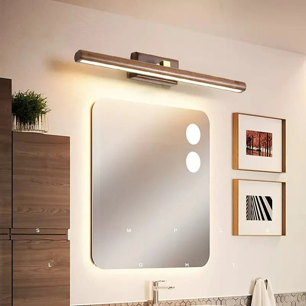 Applique murale rétro bois flotté pour salle de bain — applique murale Plafonniers Design