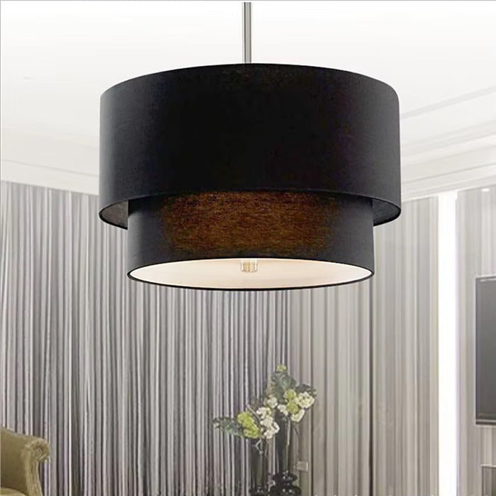 Grande suspension en lin pour salon — plafonnier Plafonniers Design