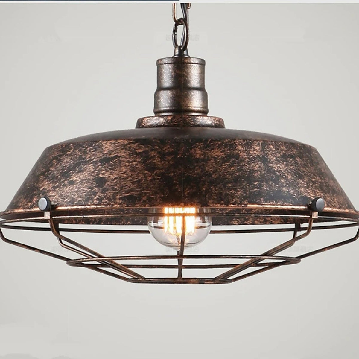 Lampe suspendue en fer forgé – design artisanal style industriel — plafonnier Plafonniers Design