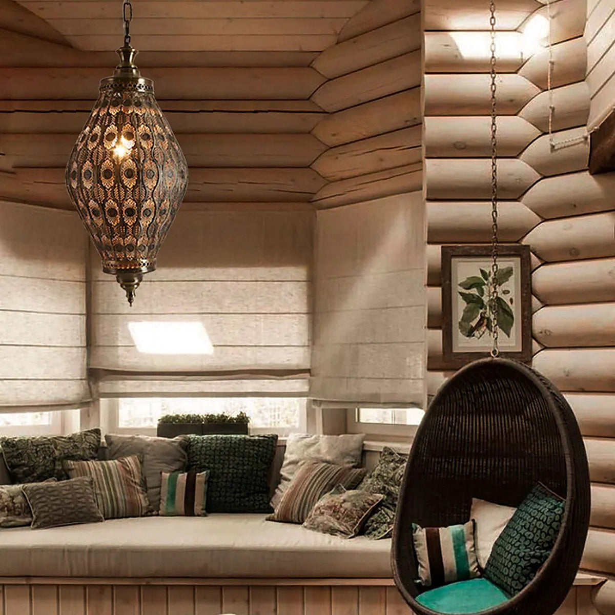 Lampe suspendue marocaine en métal creux — plafonnier Plafonniers Design