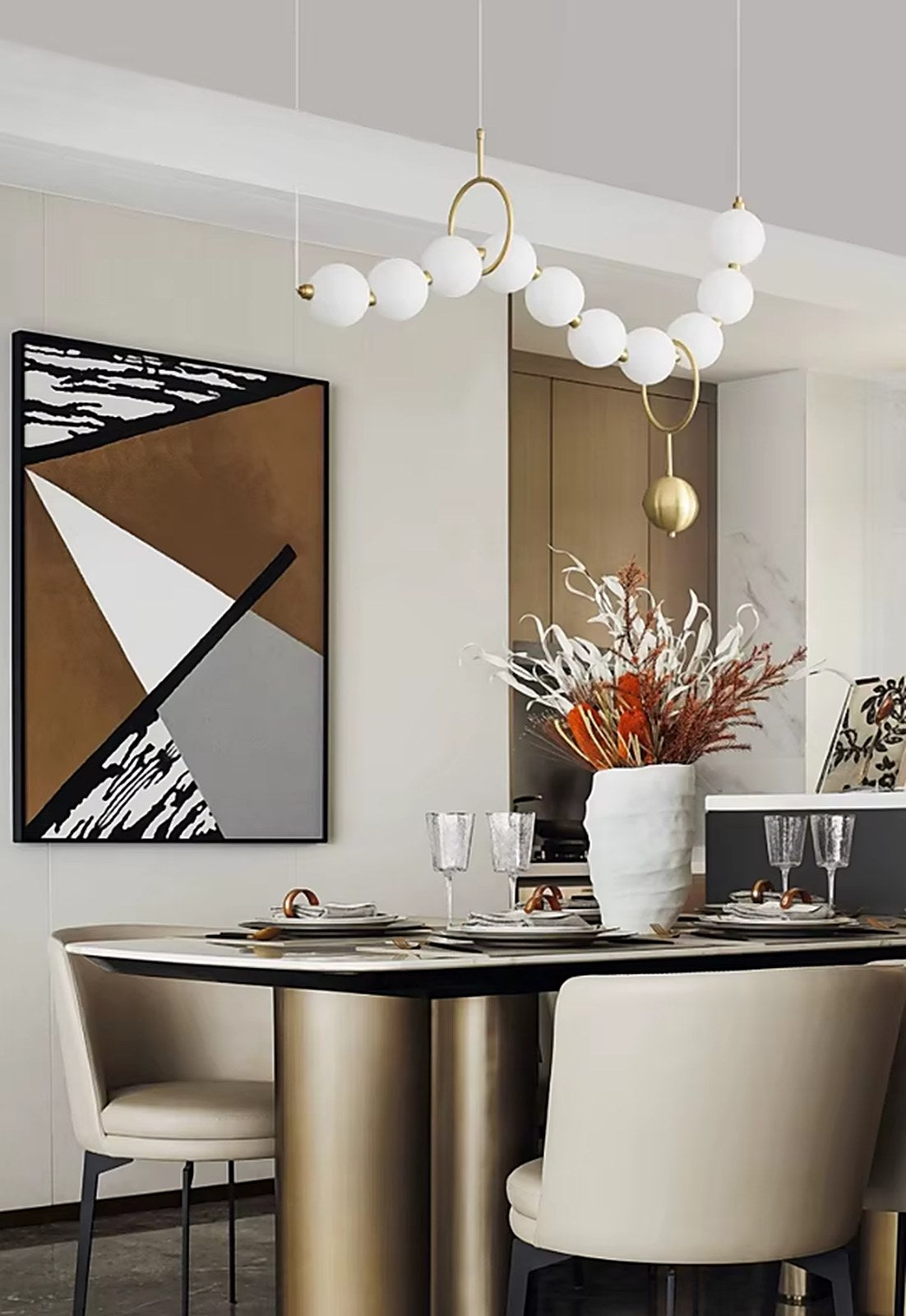 Lustre en verre moderne pour salle à manger — lustre Plafonniers Design