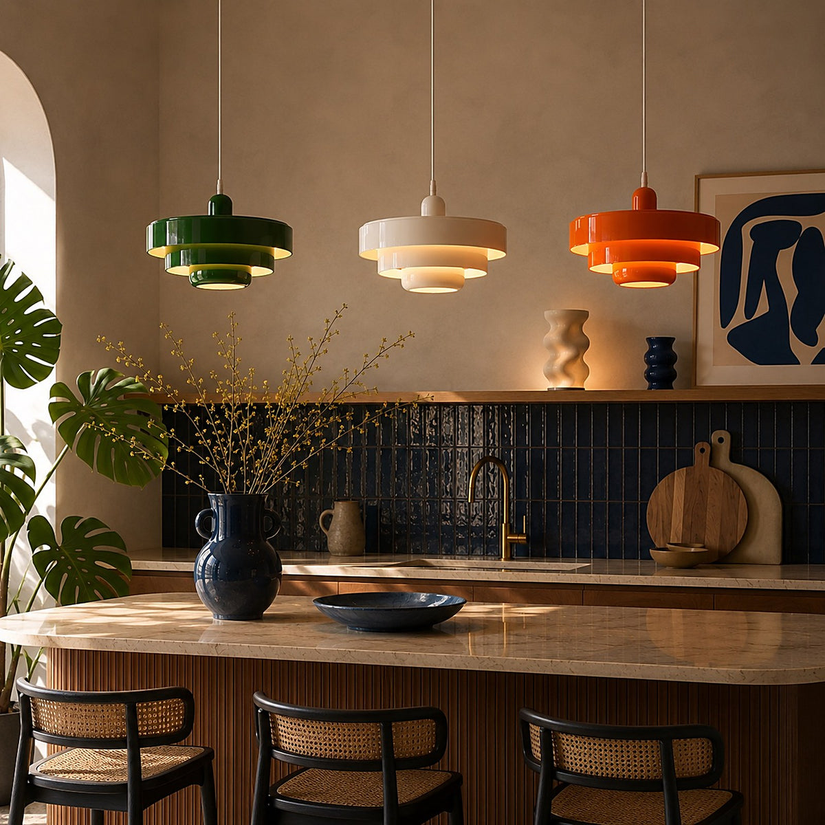 Lustre multicolore danois rétro — lustre Plafonniers Design
