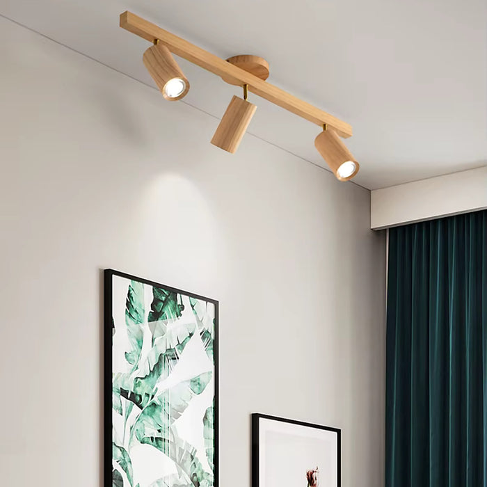 Plafonnier 3 spots en bois flotté – spots orientables élégants — plafonnier Plafonniers Design