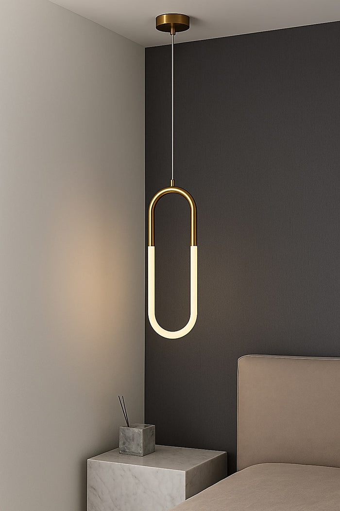 Plafonnier doré en forme de U — plafonnier Plafonniers Design