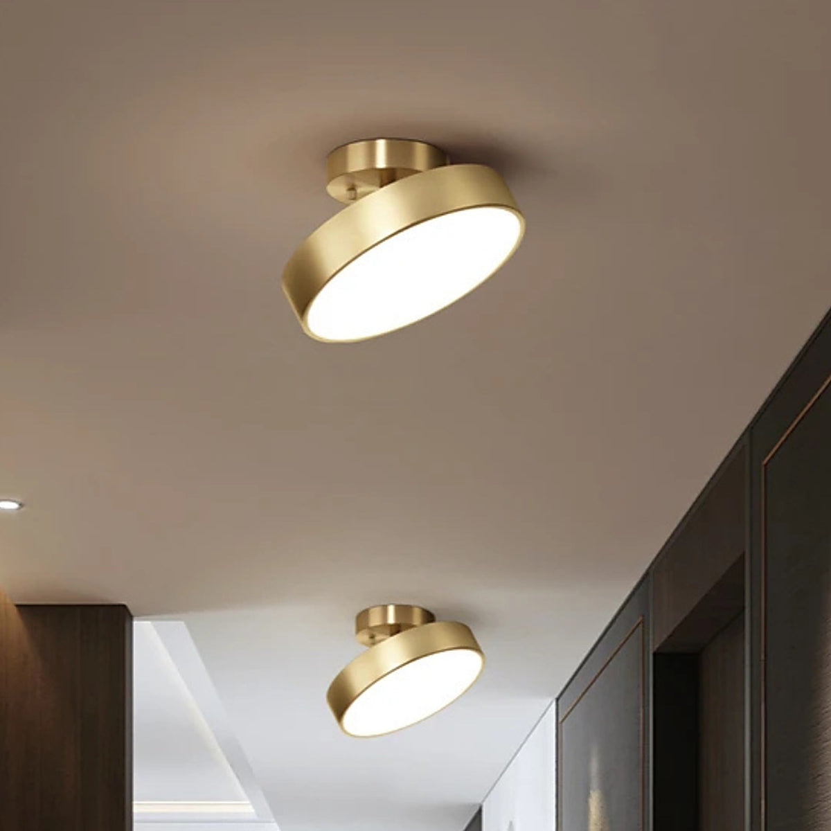 Plafonnier doré Led moderne — plafonnier Plafonniers Design