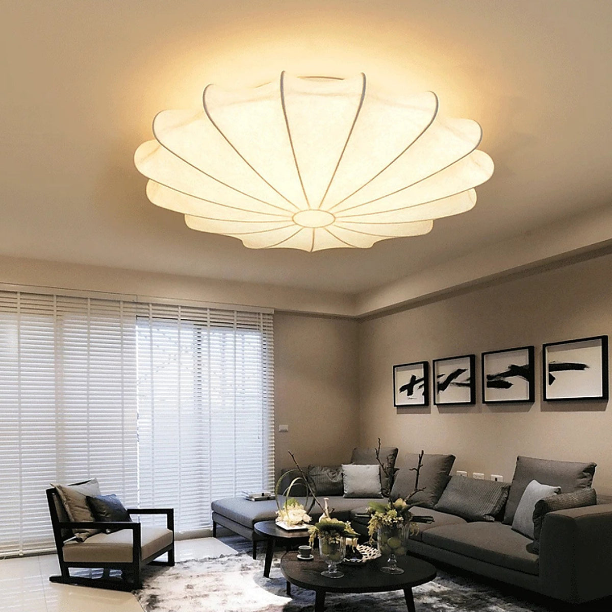 Plafonnier en tissu élégant style Akari — plafonnier Plafonniers Design