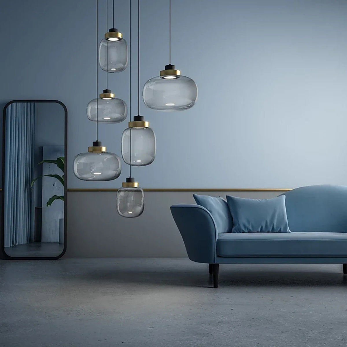 Plafonnier en verre suspendu au design nordique — plafonnier Plafonniers Design