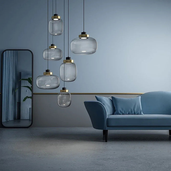 Plafonnier en verre suspendu au design nordique — plafonnier Plafonniers Design