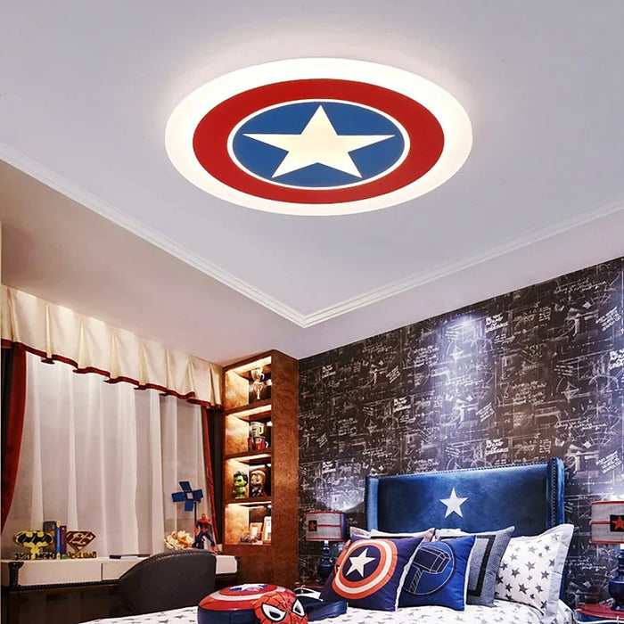 Plafonnier led pour chambre d'enfant captain amerique — plafonnier Plafonniers Design