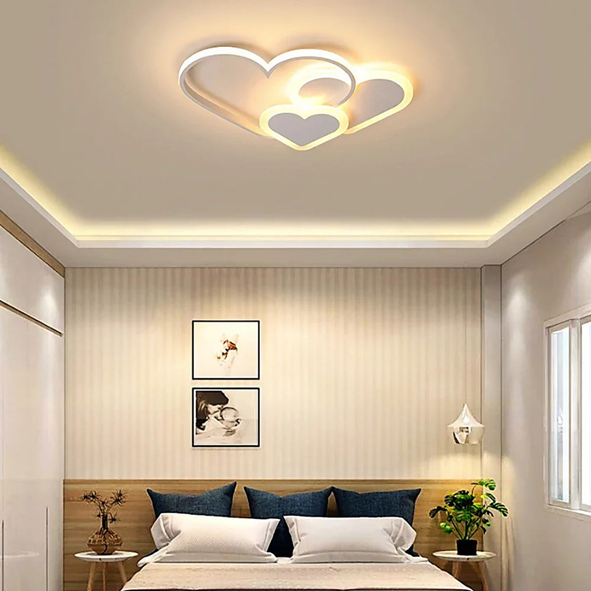 Plafonnier led romantique en forme de cœur — plafonnier Plafonniers Design