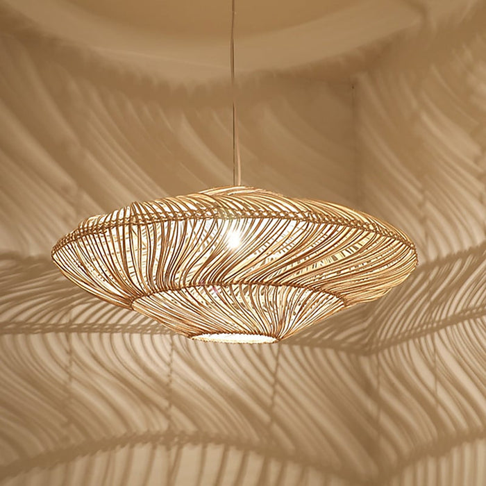 Plafonnier LED suspendu en rotin à design créatif chinois — plafonnier Plafonniers Design