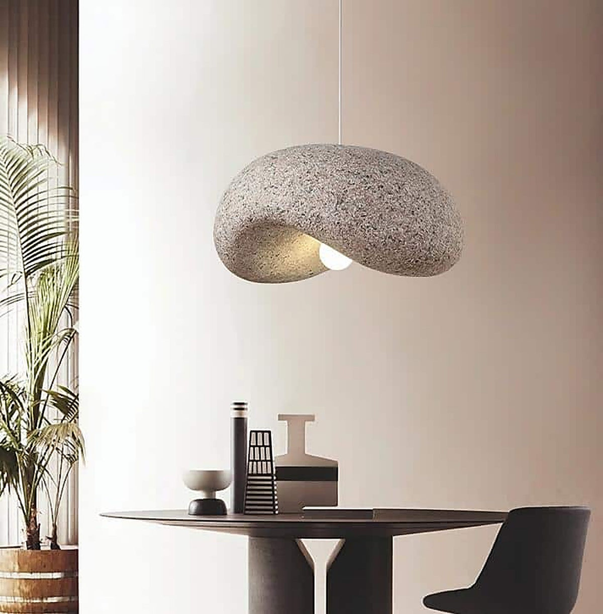 Plafonnier wabi sabi en imitation granit — plafonnier Plafonniers Design