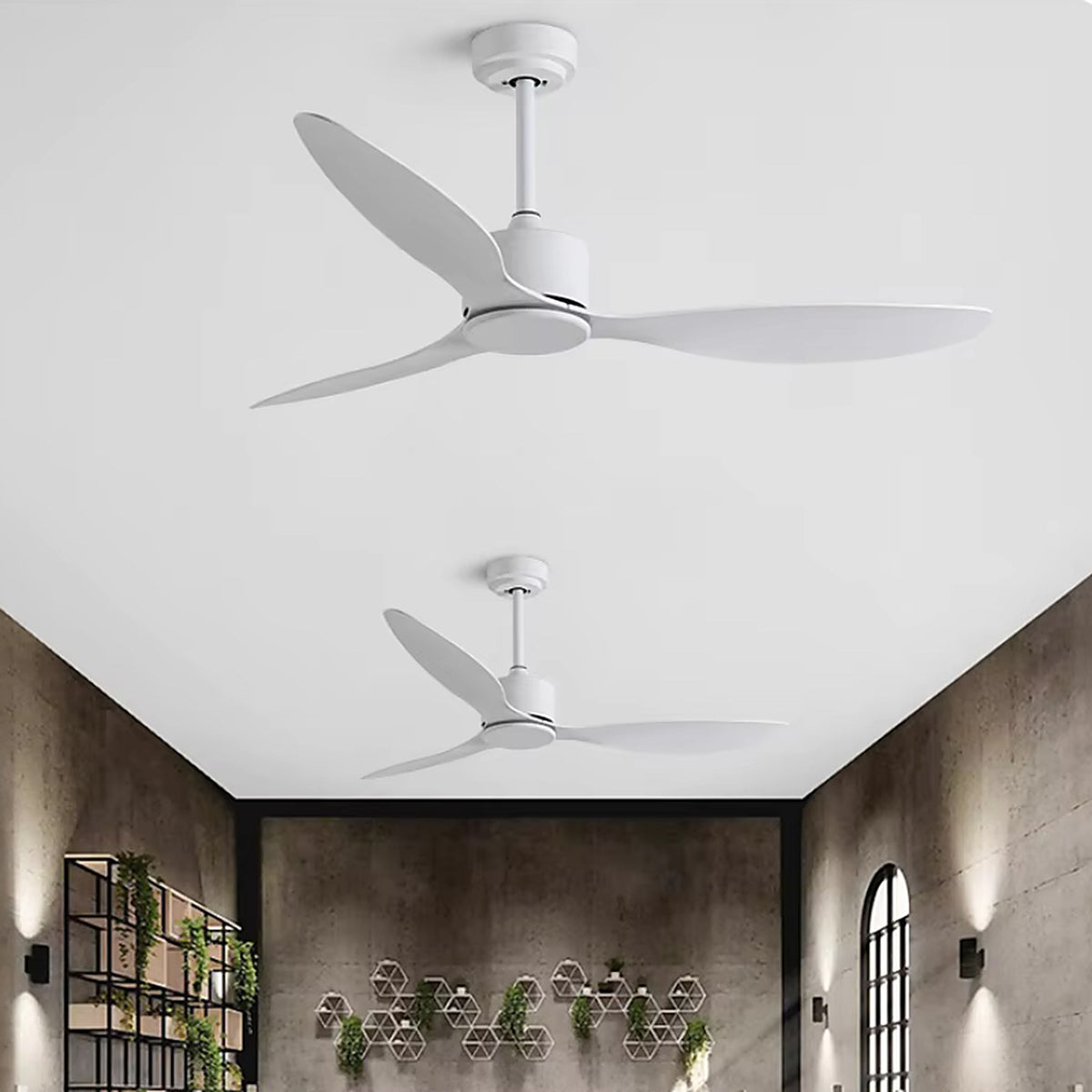 Ventilateur de plafond en bois avec télécommande — plafonnier Plafonniers Design