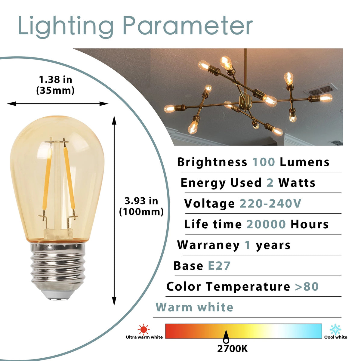 Ampoules LED E27 — accessoire Plafonniers Design – vue 2