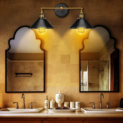 Applique murale style industriel vintage noire — applique murale Plafonniers Design