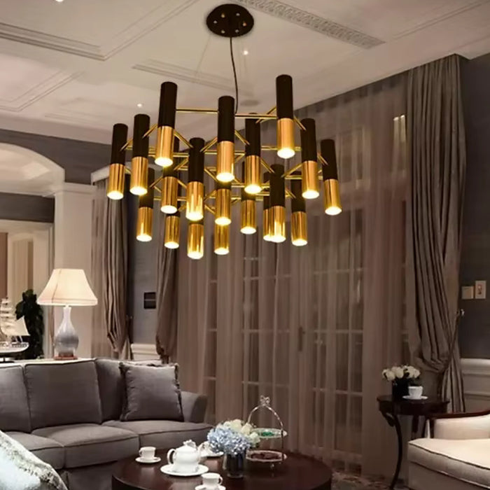 Chandelier led suspendu en fer au design industriel moderne — lustre Plafonniers Design