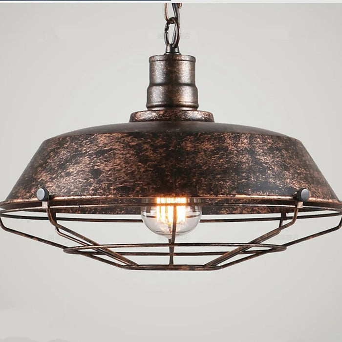 Lampe suspendue en fer forgé – design artisanal style industriel — plafonnier Plafonniers Design