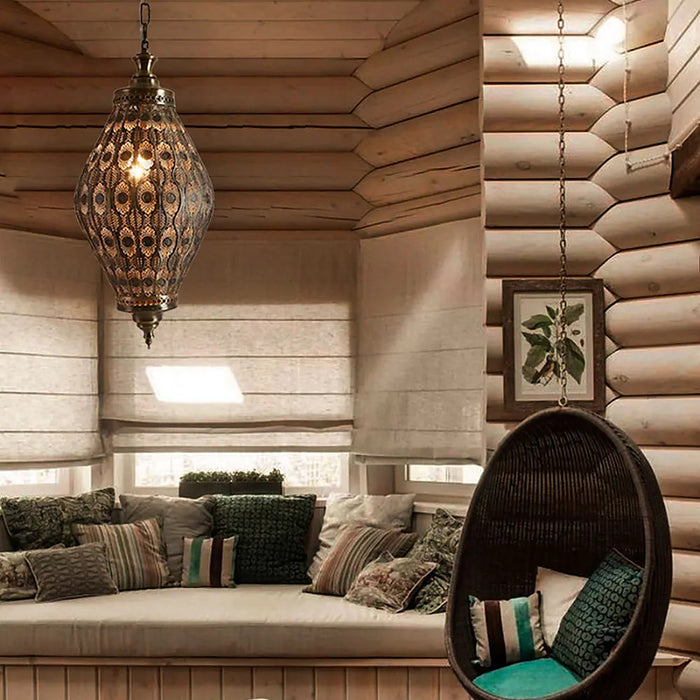 Lampe suspendue marocaine en métal creux — plafonnier Plafonniers Design