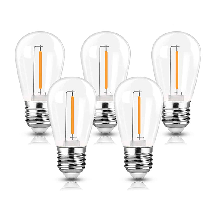 Lot de cinq ampoules LED en plastique E27 S14 2W blanc chaud — accessoire Plafonniers Design