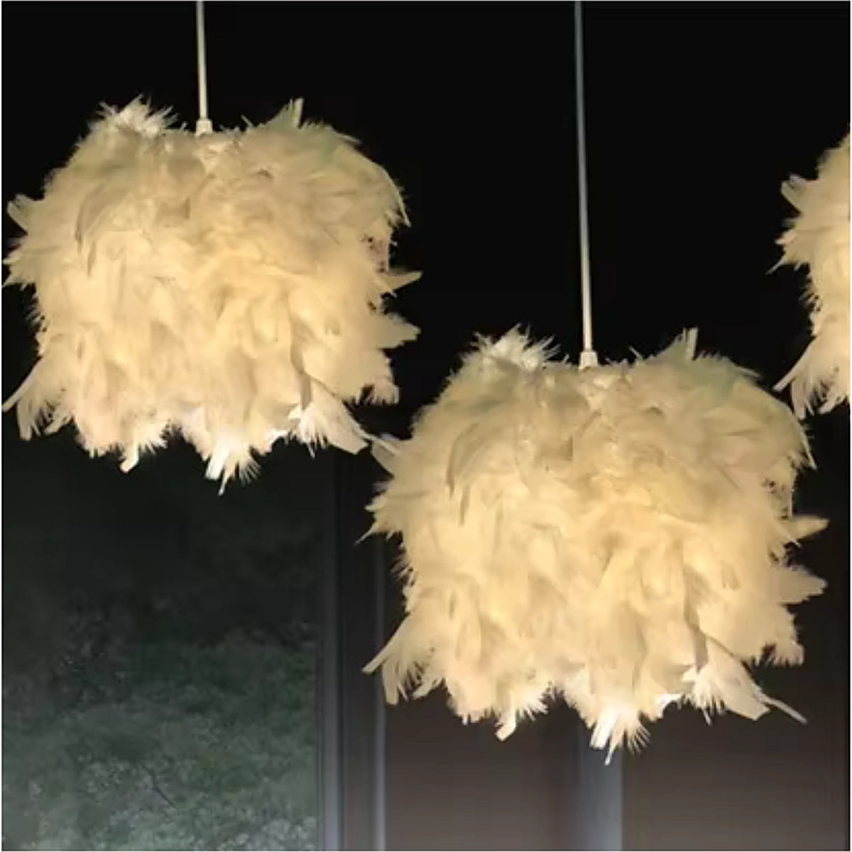 Plafonnier blanc en plume — plafonnier Plafonniers Design