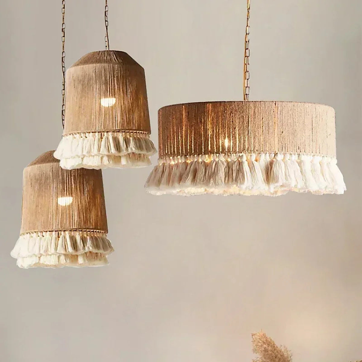Plafonnier en Corde et Tissu – Plafonnier Élégant pour Chambre — plafonnier Plafonniers Design