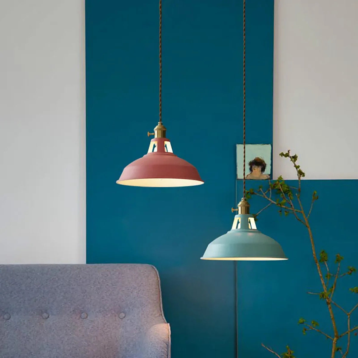 Plafonnier industriel retro coloré — plafonnier Plafonniers Design