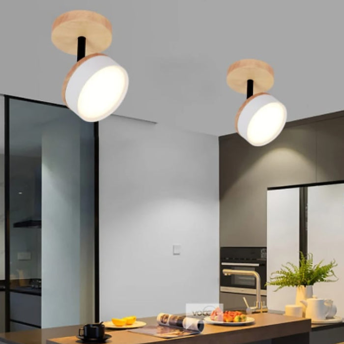 Plafonnier led bois design nordique moderne — plafonnier Plafonniers Design