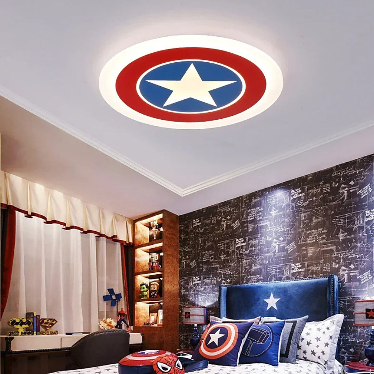 Plafonnier led pour chambre d'enfant captain amerique — plafonnier Plafonniers Design