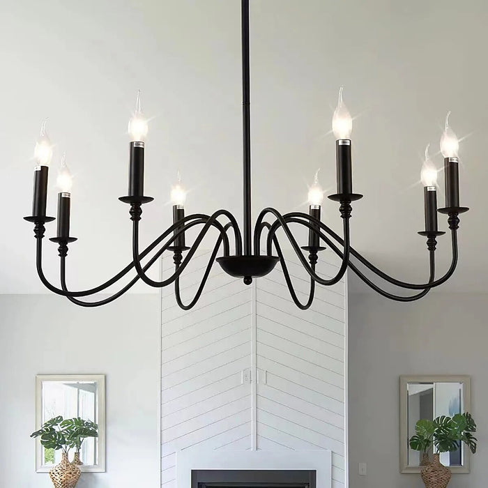 Plafonnier LED pour salon en métal noir — lustre Plafonniers Design