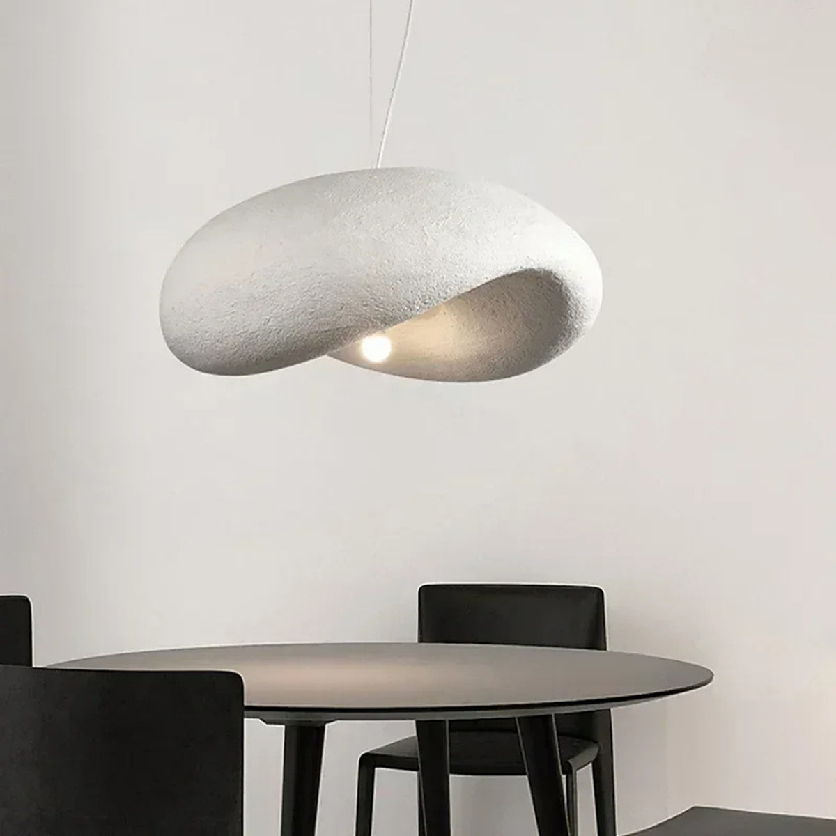 Plafonnier minimaliste japonais wabi-sabi blanc — plafonnier Plafonniers Design