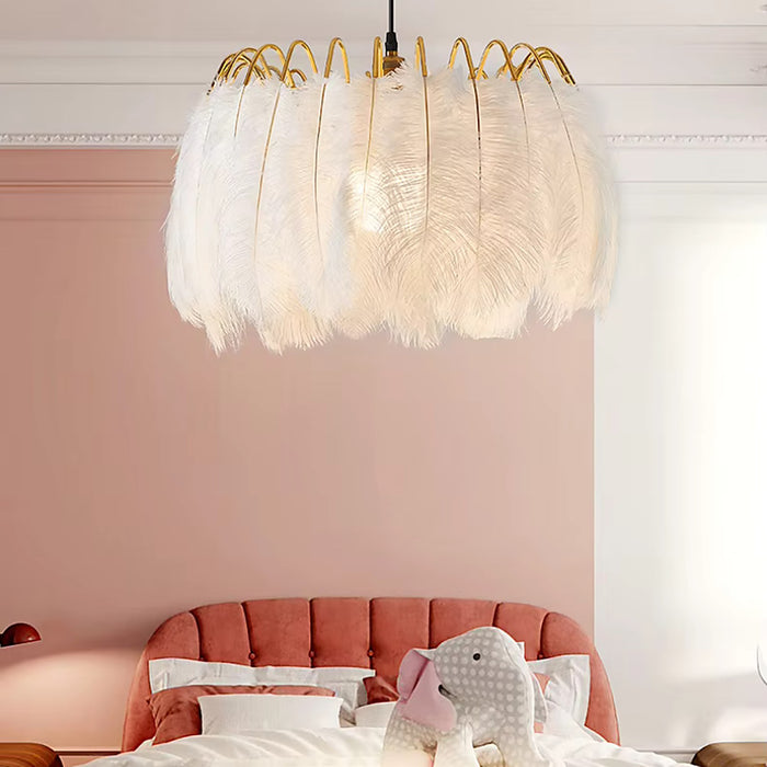 Plafonnier naturel en plumes — plafonnier Plafonniers Design