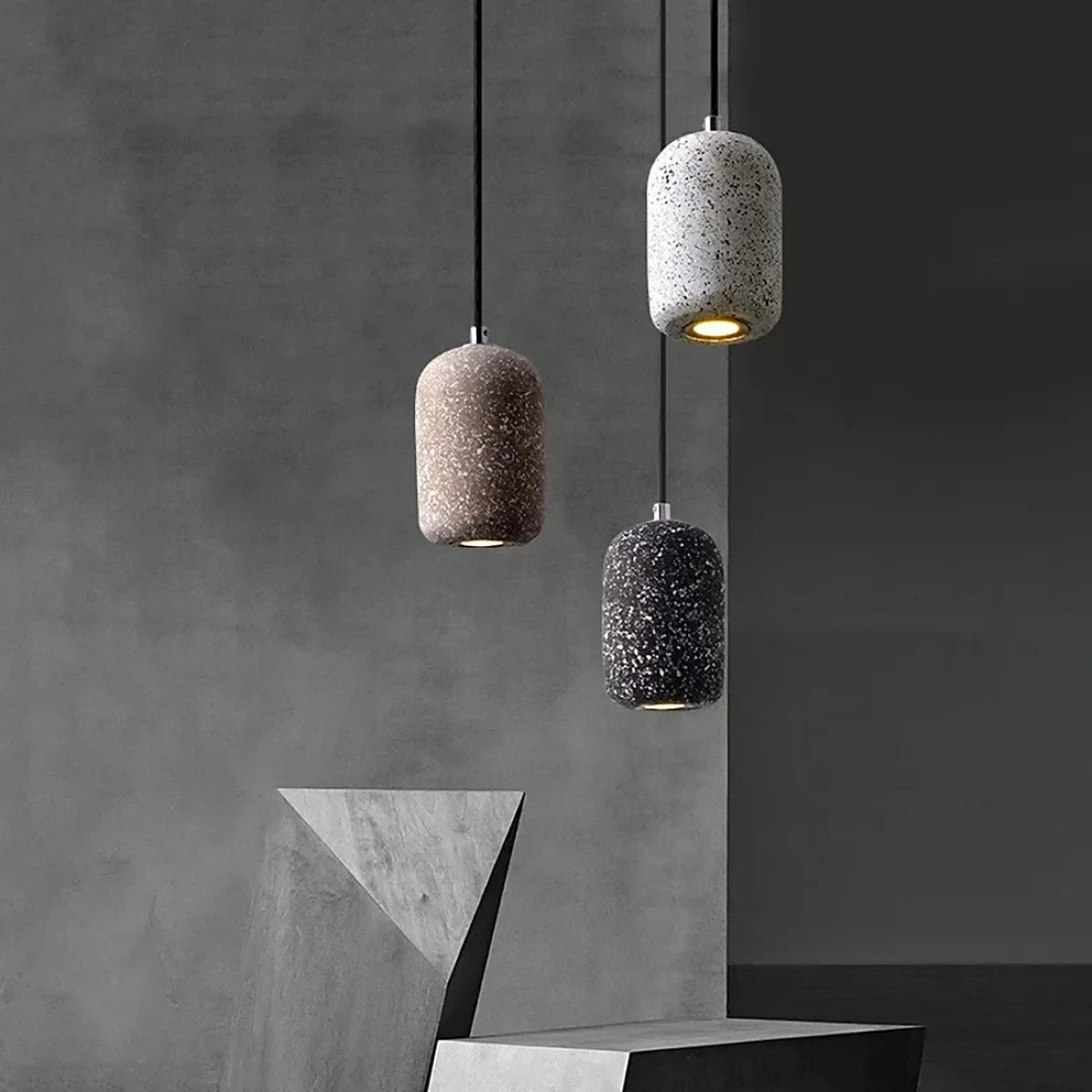 Plafonnier naturel Led en pierre — plafonnier Plafonniers Design
