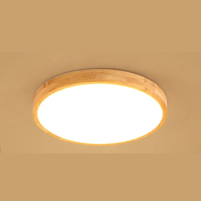 Plafonnier plat en bois au design minimaliste — plafonnier Plafonniers Design