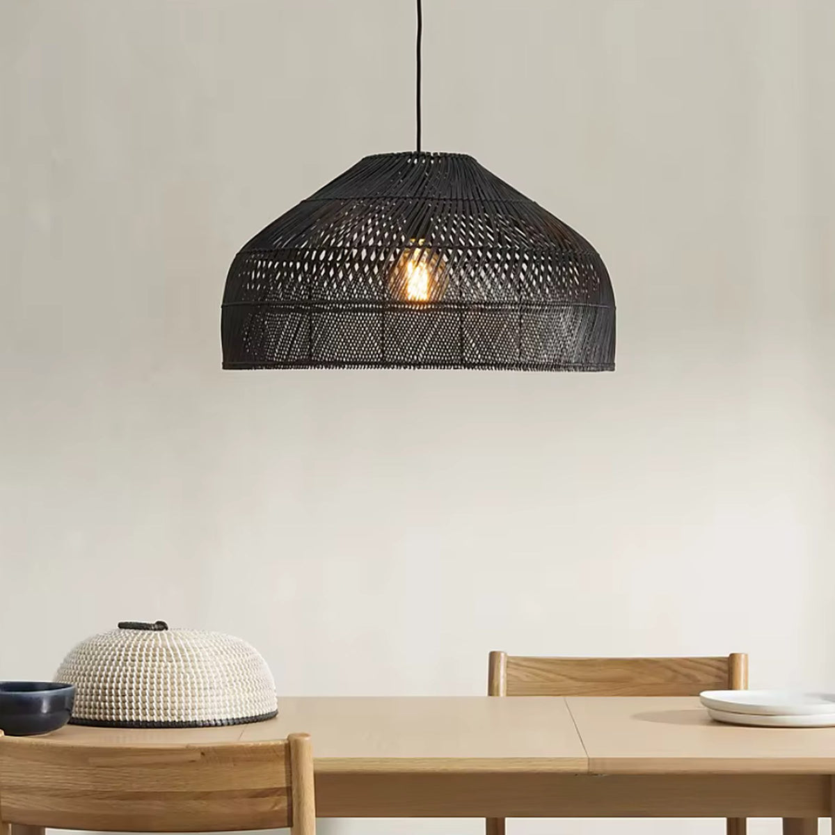 Plafonnier rotin pour salle à manger — plafonnier Plafonniers Design