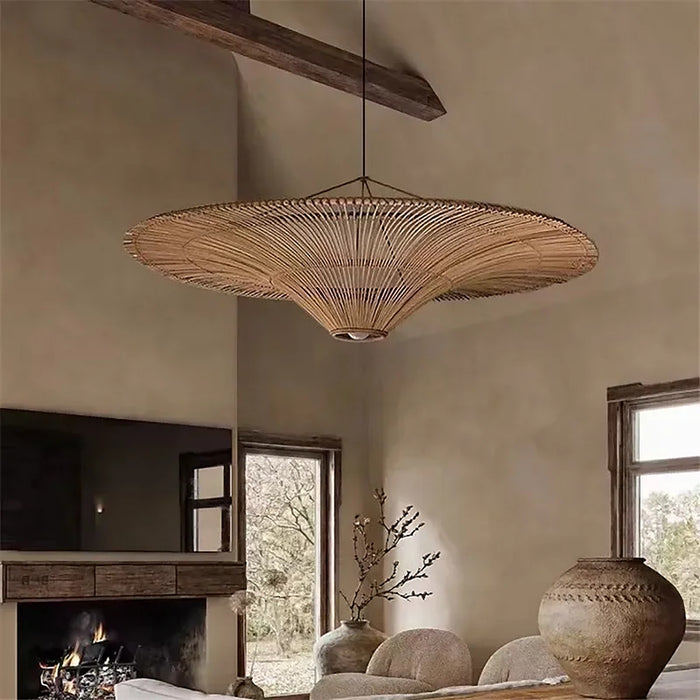 Plafonnier rotin XXL – luminaire artisanal style Bali chic — plafonnier Plafonniers Design