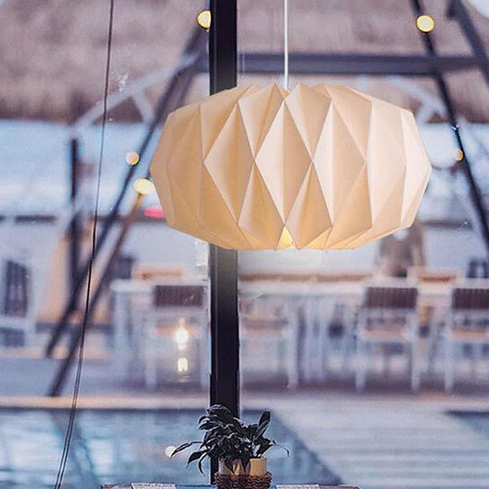 Plafonnier suspendu en origami en forme de boule au design moderne style wabi sabi — plafonnier Plafonniers Design