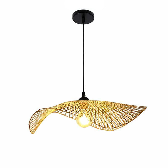 Plafonnier suspendu en rotin naturel et bambou tissé de style chinois — plafonnier Plafonniers Design