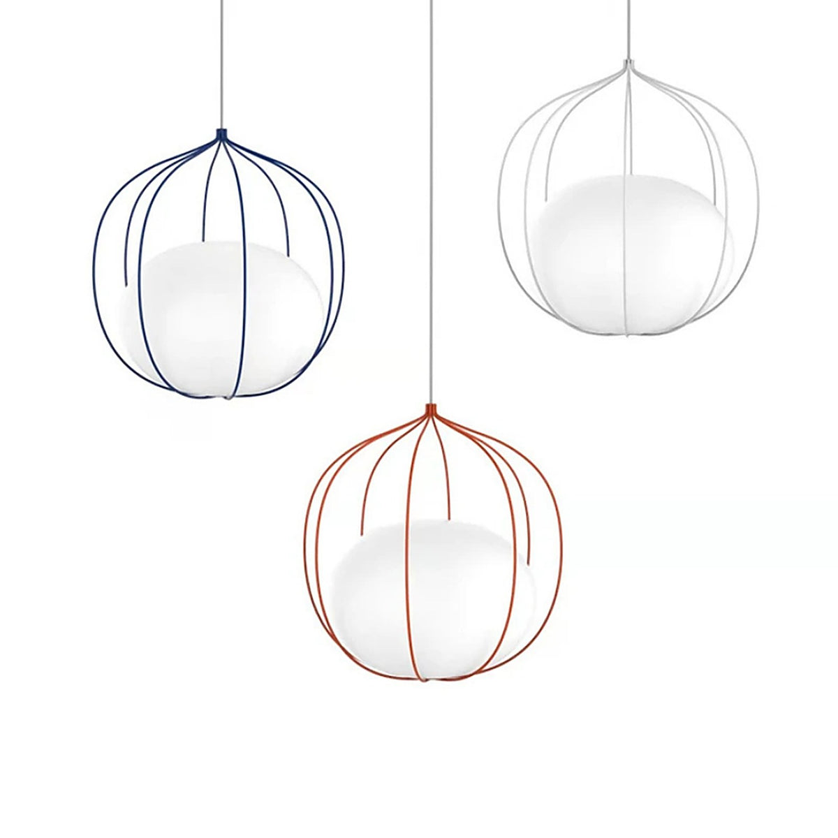 Plafonnier suspendu en verre et fer — plafonnier Plafonniers Design