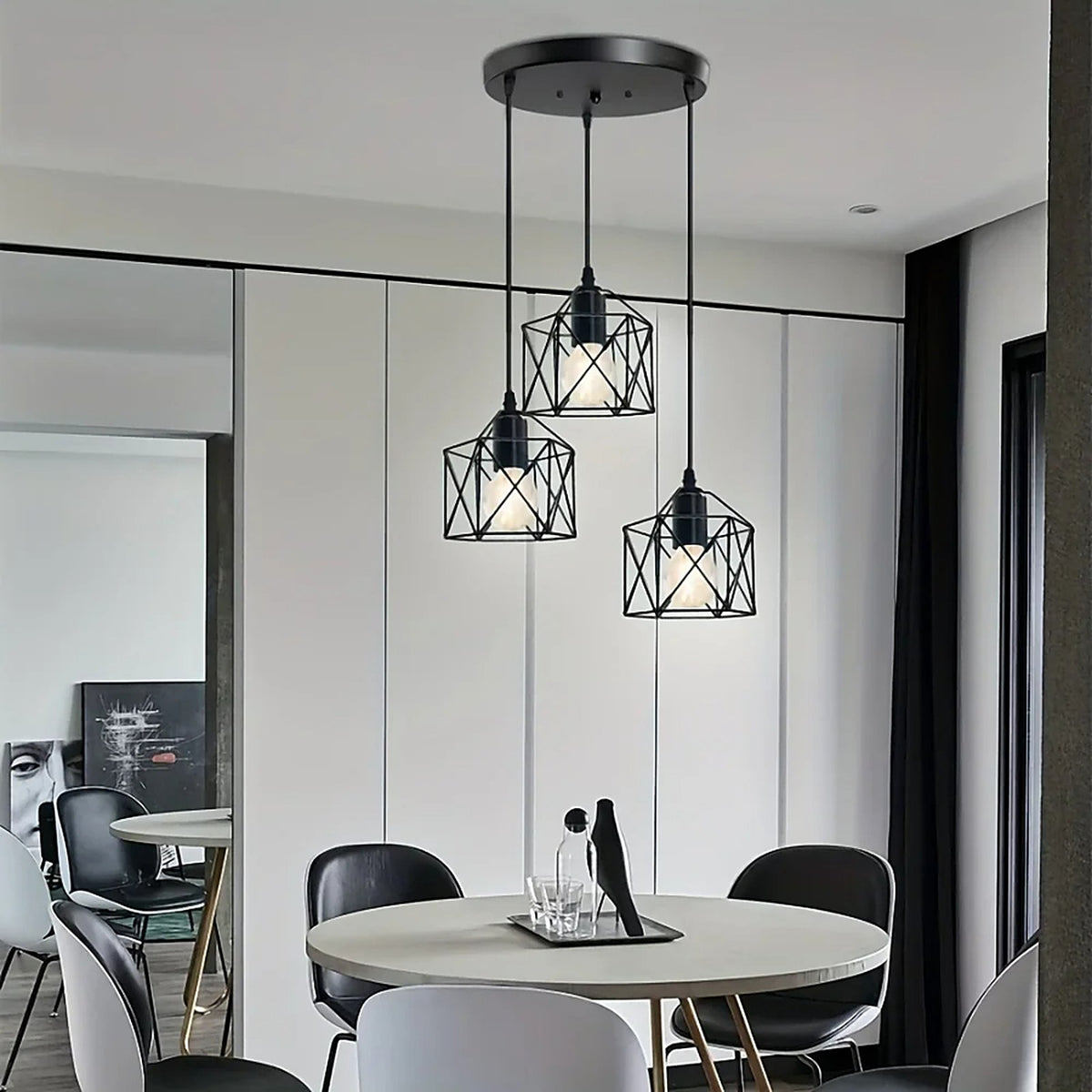 Plafonnier suspendu vintage industriel – 3 lampes pour un style authentique — plafonnier Plafonniers Design