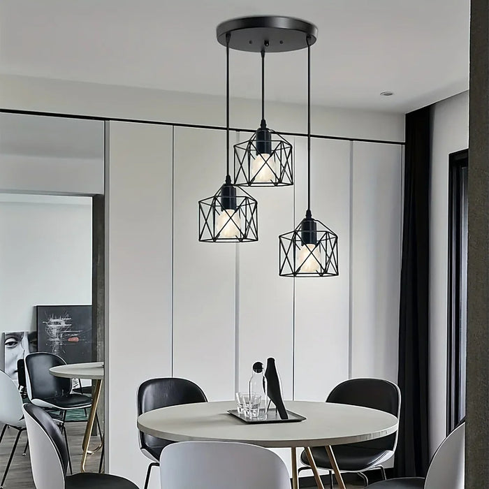 Plafonnier suspendu vintage industriel – 3 lampes pour un style authentique — plafonnier Plafonniers Design