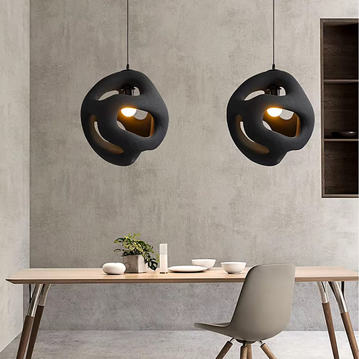 Plafonnier Wabi Sabi, design moderne, à LED, en résine — plafonnier Plafonniers Design