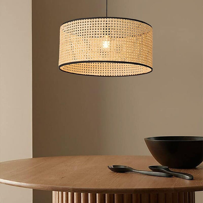 Suspension cannage en bambou style japonais — plafonnier Plafonniers Design