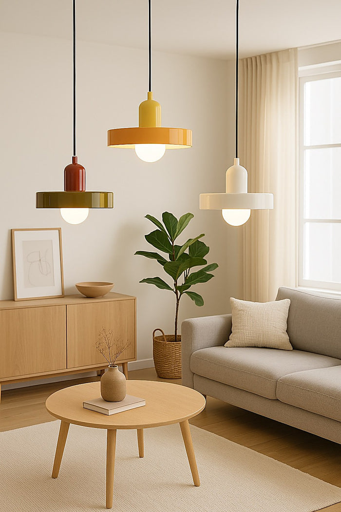 Suspension scandinave en verre coloré — suspension Plafonniers Design