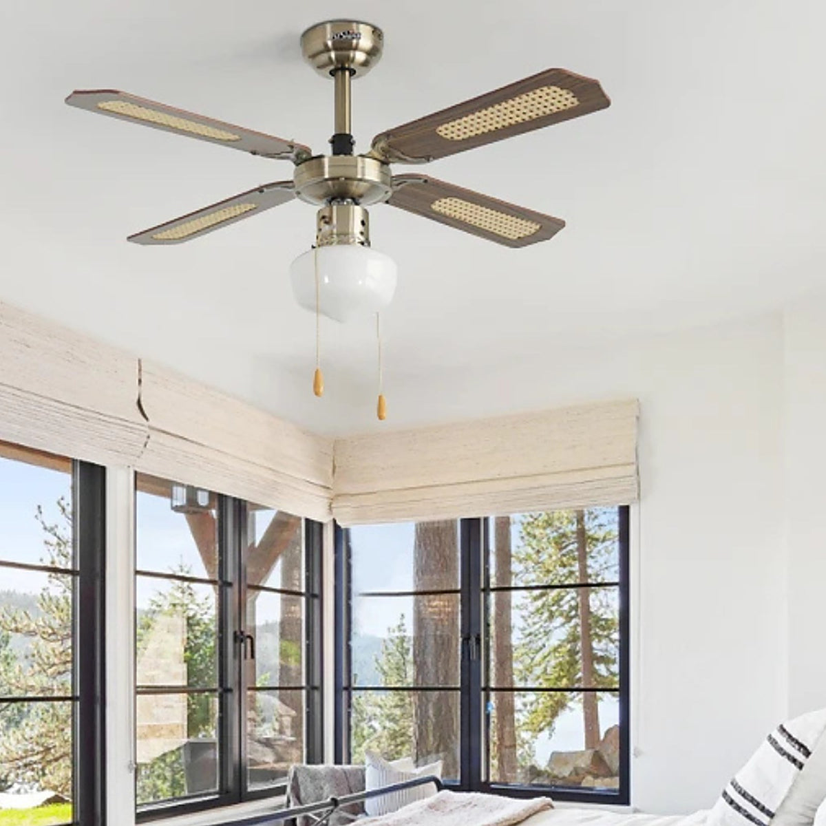 Ventilateur de plafond classique intemporel blanc — plafonnier Plafonniers Design