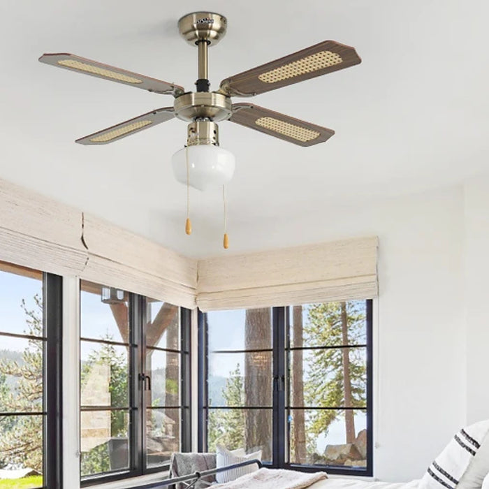 Ventilateur de plafond classique intemporel blanc — plafonnier Plafonniers Design